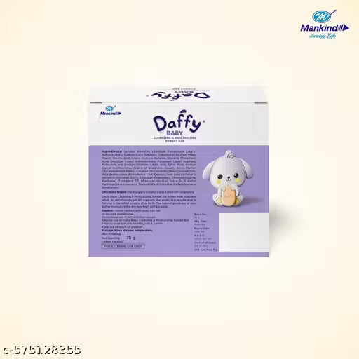Daffy Cleansing and mosturizing Baby Soap | Enriched with the Goodness of Aloe and Shea Butter in Syndet Base | 75g x 2