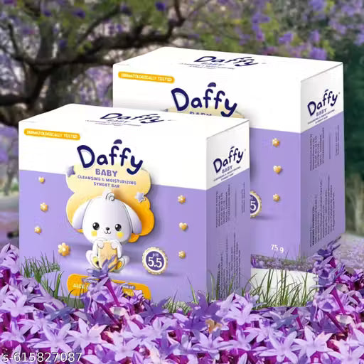 Daffy Cleansing and mosturizing Baby Soap | Enriched with the Goodness of Aloe and Shea Butter in Syndet Base | 75g x 2